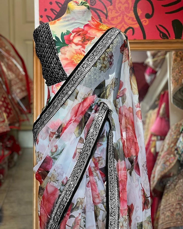 Floral Georgette Saree VT1011