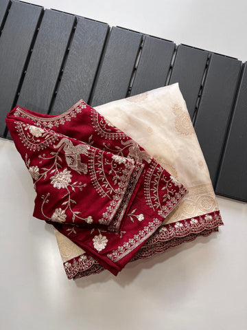 VT 103EX Banarasi Pattu saree with weaving design on all over the saree